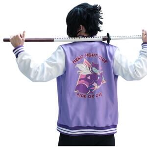 Women's Medium Anime Varsity Jacket by Mori Galaxy Neko Fight Club
